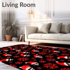Red Skull Snowflakes Christmas Rug