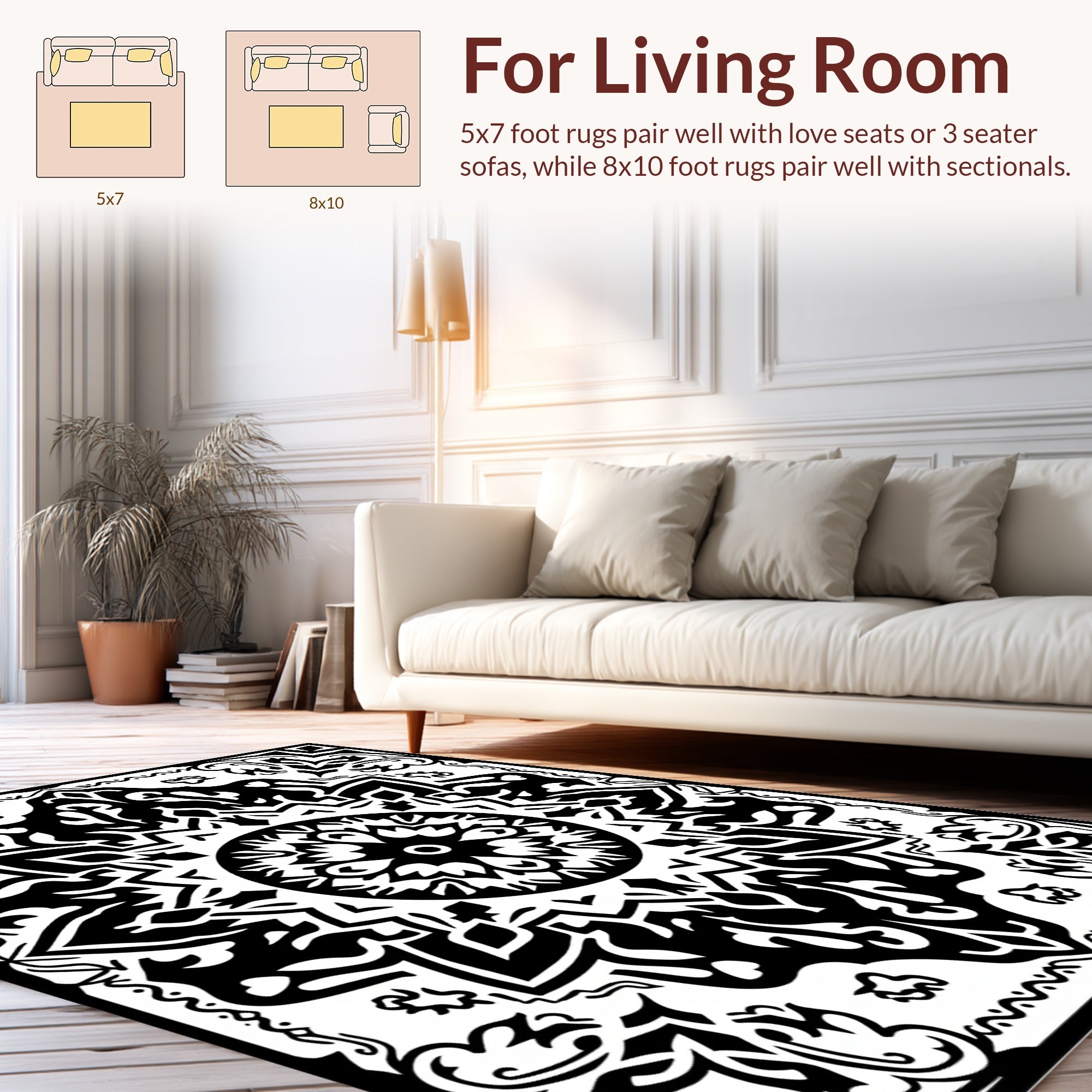 Bold Floral Mandala Art Rug