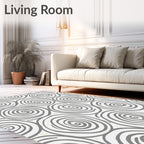 Abstract Swirls Geometric Pattern Rug