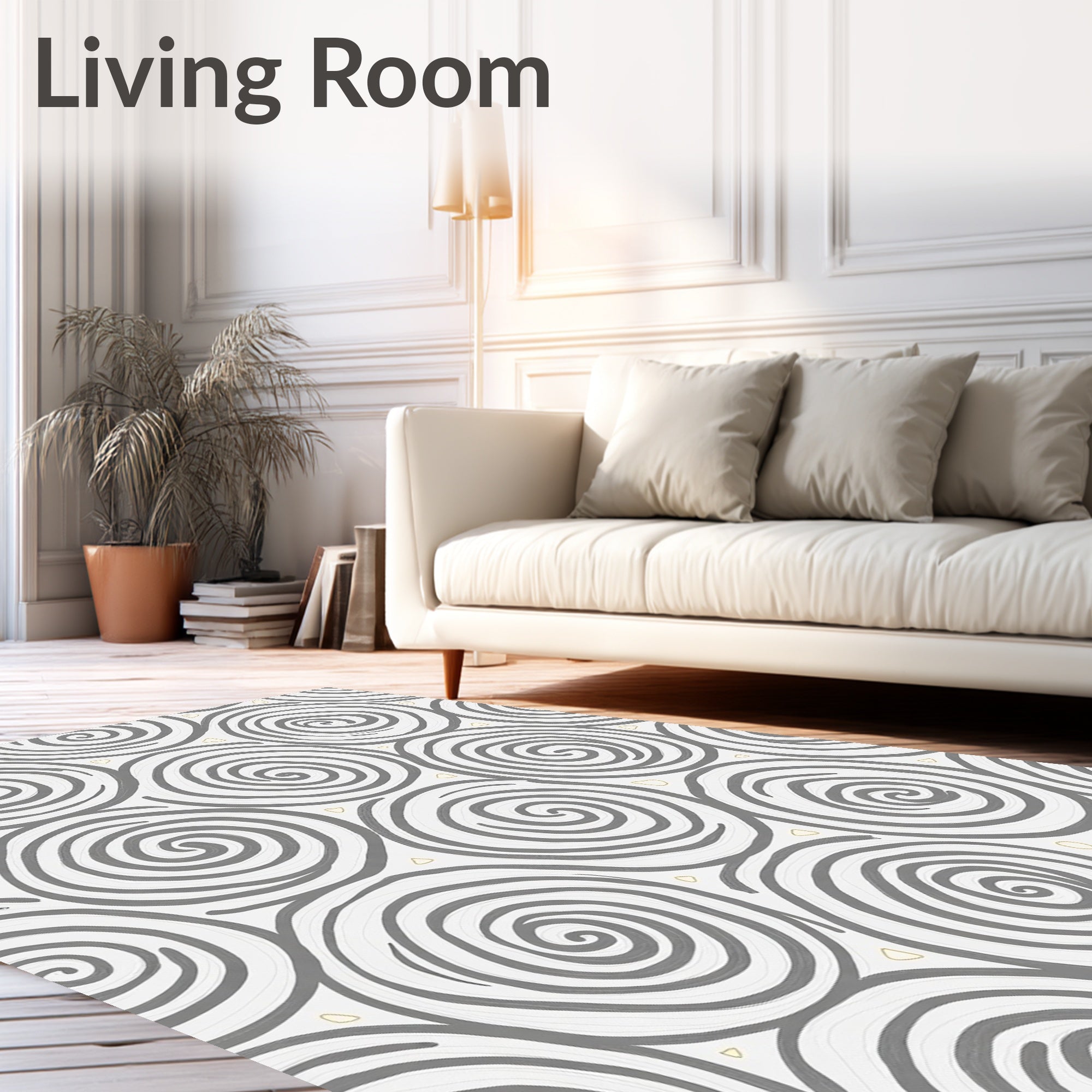 Abstract Swirls Geometric Pattern Rug