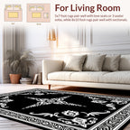 Intricate Floral Border With Medallion Design Rug