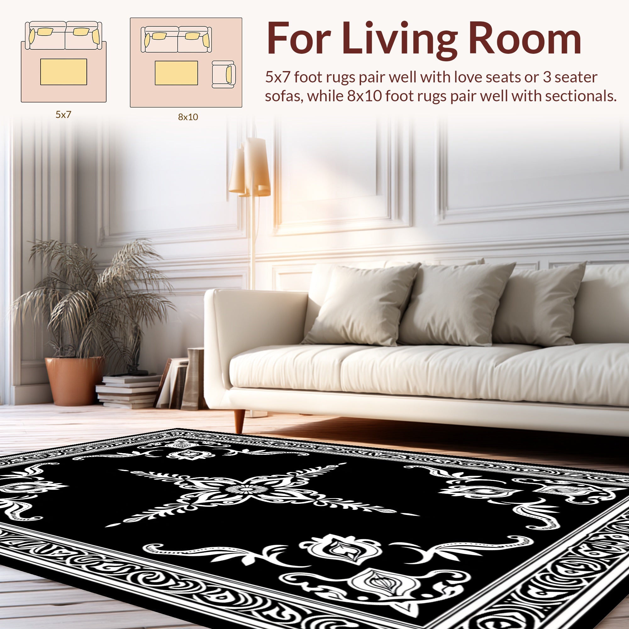 Intricate Floral Border With Medallion Design Rug