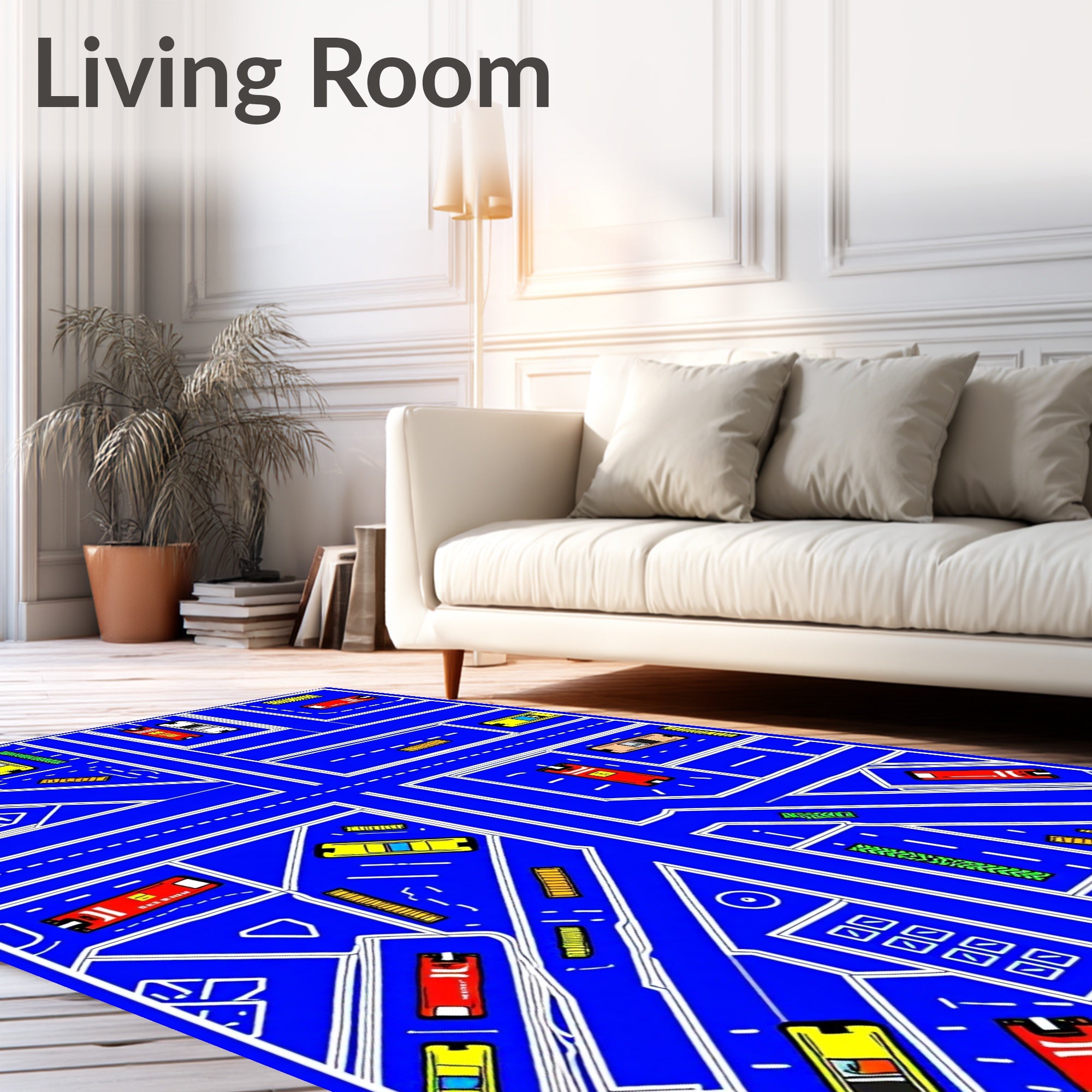 Urban Blue Hot Wheels Traffic Rug
