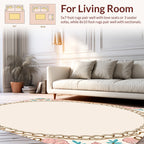 Floral Bordered Cream Ornamental Design Rug