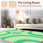 Green Swirls Abstract Pattern Rug