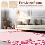Pink Floral Corner Accent Design Rug