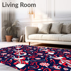 Whimsical Reindeer Candy Cane Swirls Rug