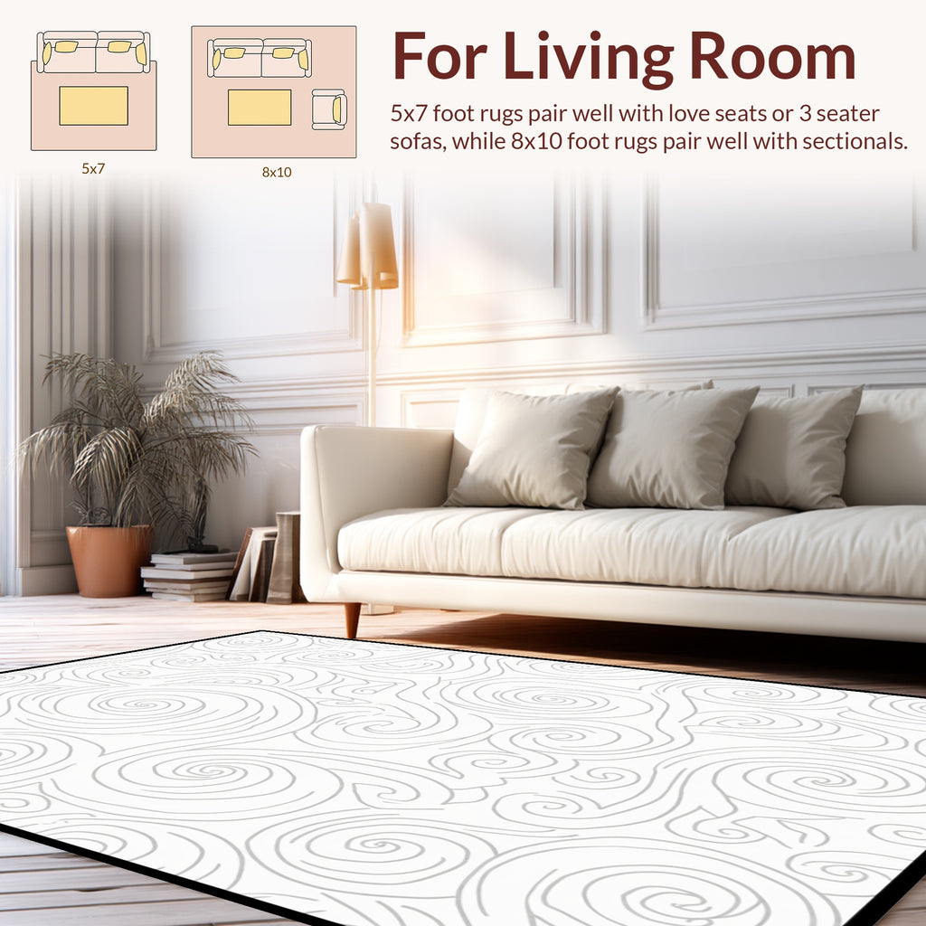Dynamic Swirls Abstract Pattern Rug