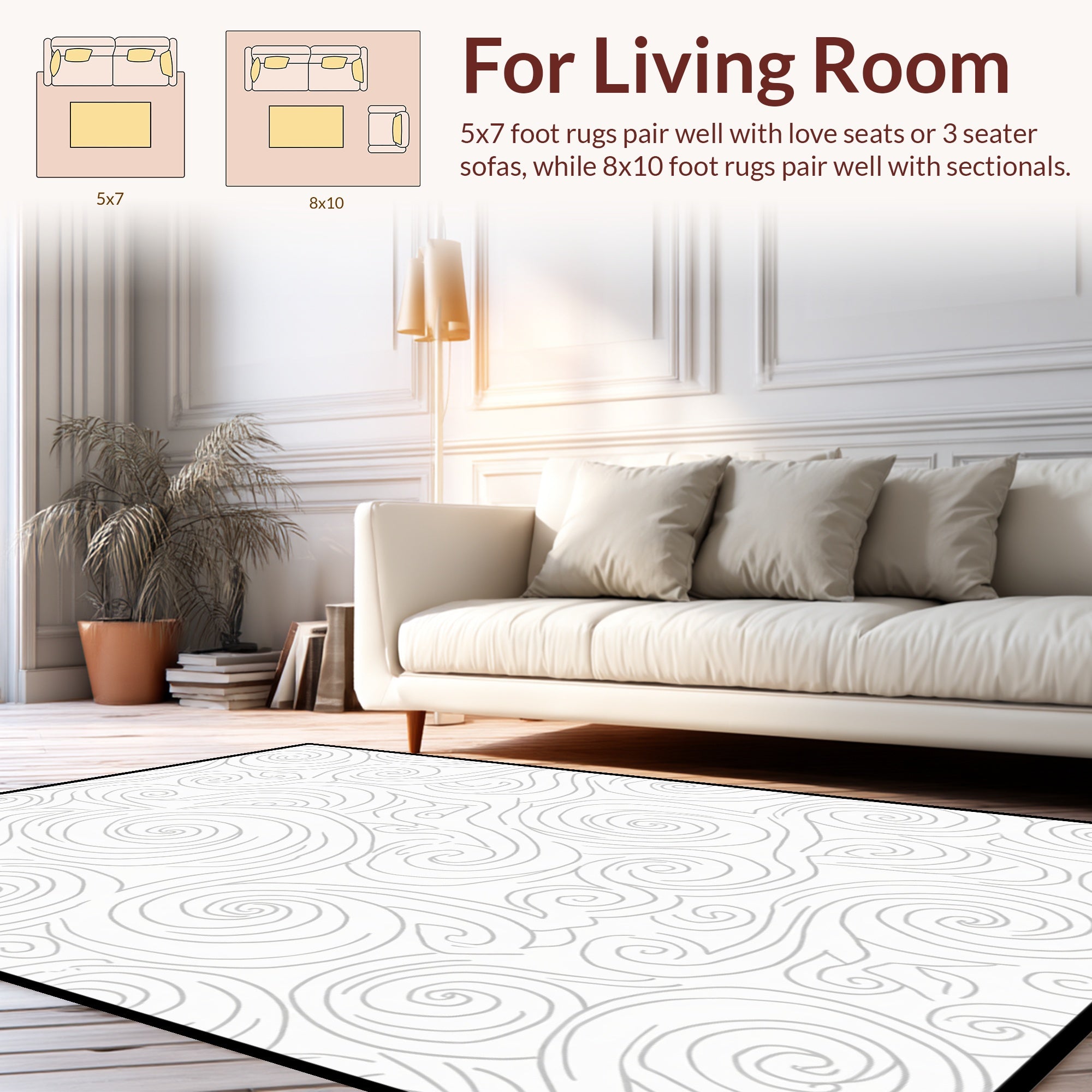 Dynamic Swirls Abstract Pattern Rug