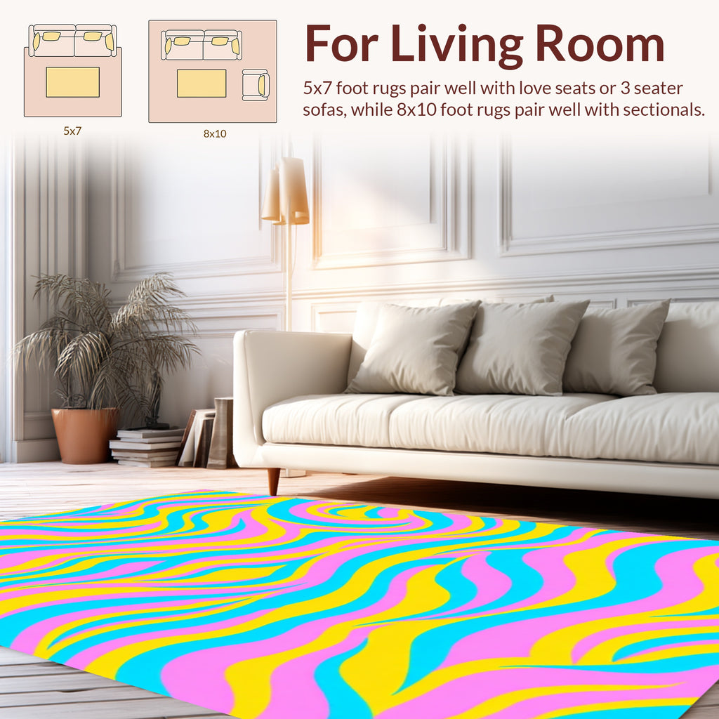 Vibrant Swirl Pattern Rug
