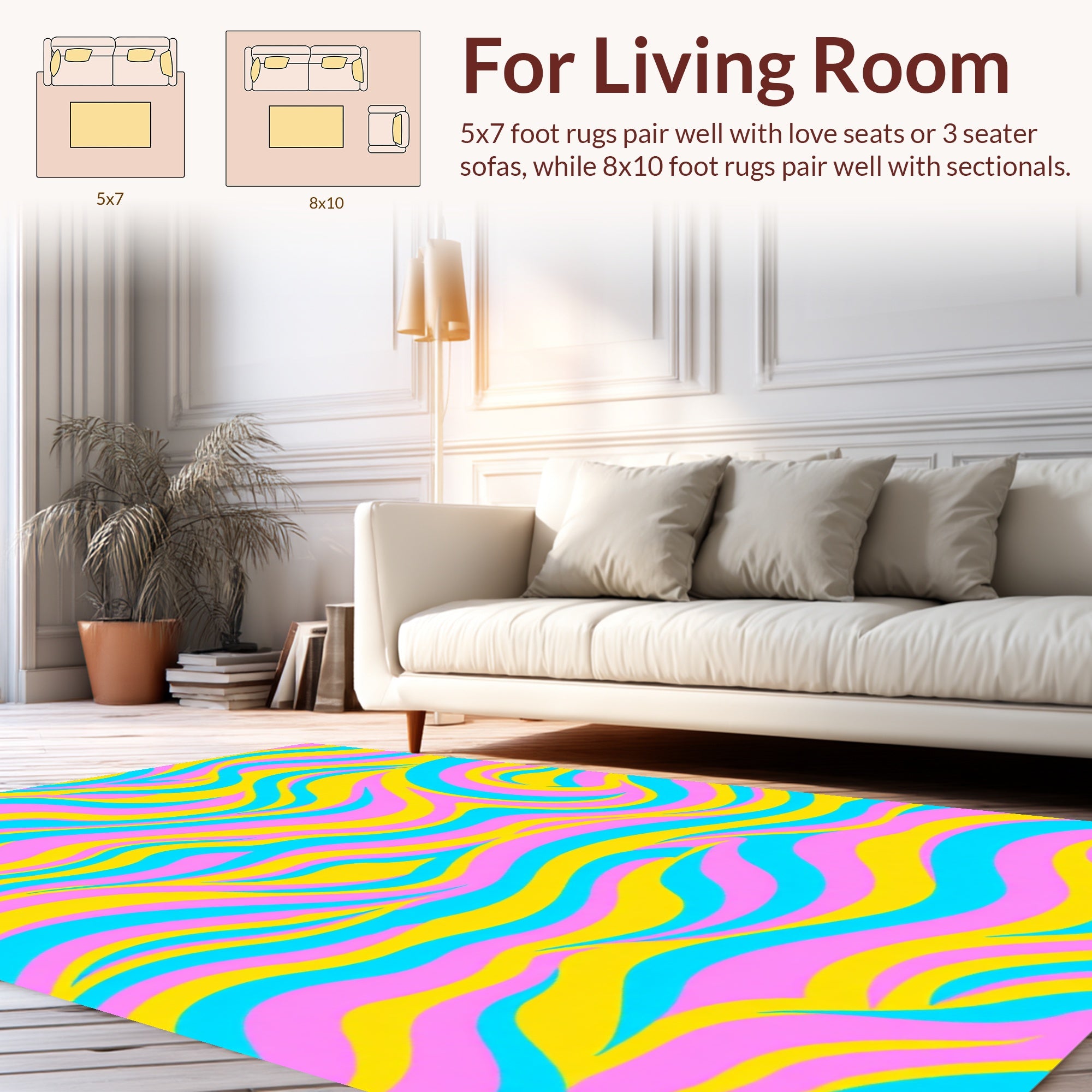 Vibrant Swirl Pattern Rug