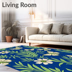 Whimsical Cream Butterfly Garden Rug