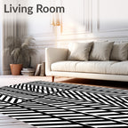 Modern Diagonal Striped Geometric Pattern Rug