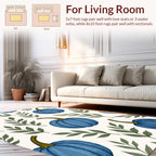 Blue Pumpkin Botanical Pattern Rug