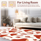 Terracotta Mushroom Forest Pattern Rug