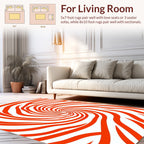 Bold Orange Swirl Pattern Rug
