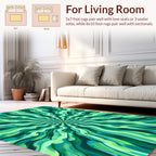 Radiant Swirl Green Pattern Rug