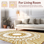 Radiant Sun Burst Geometric Art Rug