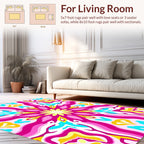 Vibrant Floral Kaleidoscopic Pattern Rug
