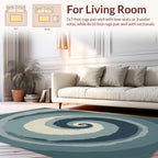 Abstract Swirls Deep Blue Pattern Rug