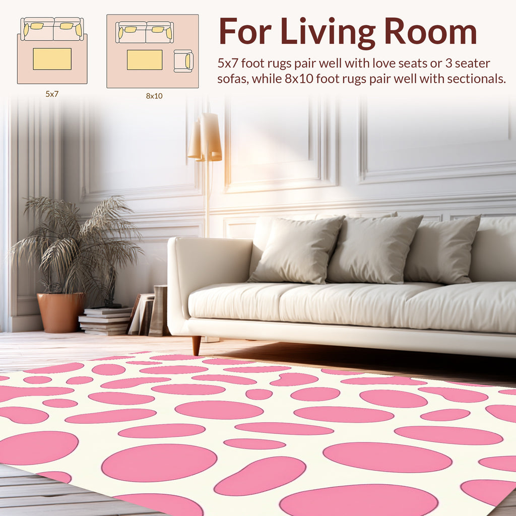 Pink Organic Shapes Pattern Rug