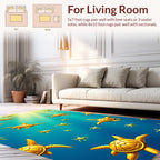Golden Sea Turtle Aquatic Pattern Rug