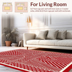 Bold Red Diamond Pattern Design Rug