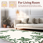 Art Nouveau Green Floral Swirls Rug