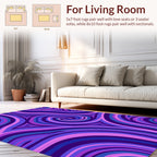 Abstract Swirls Purple Pattern Rug
