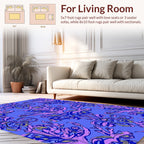 Violet Blue Floral Abstract Pattern Rug