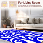 Bold Blue Swirl Pattern Rug