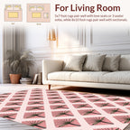 Pink Diamond Fan Pattern Design Rug