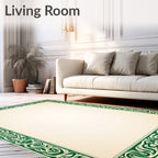Emerald Green Swirl Border Rug
