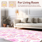 Whimsical Pink Abstract Soft Shapes Rug