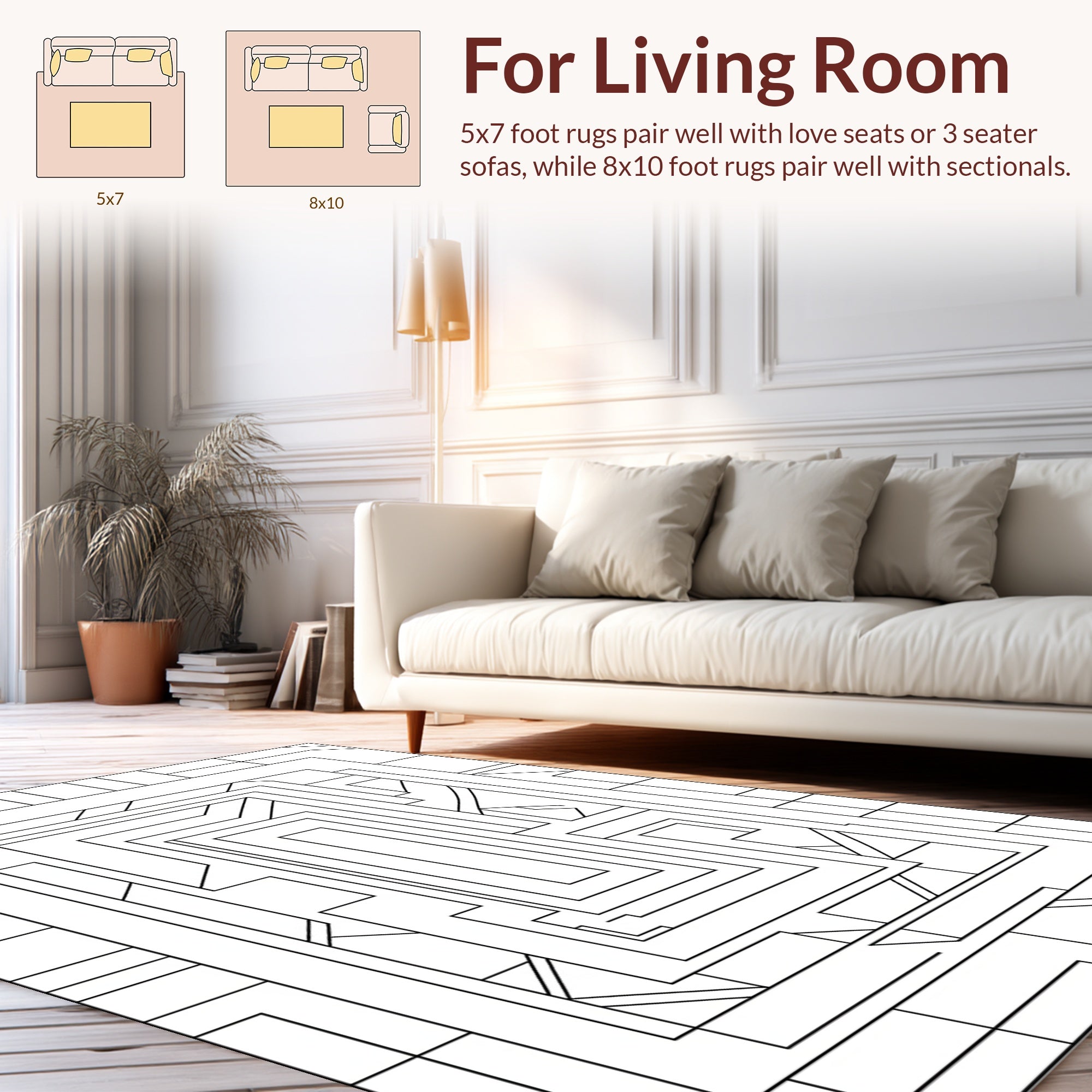 Geometric Maze Pattern Rug