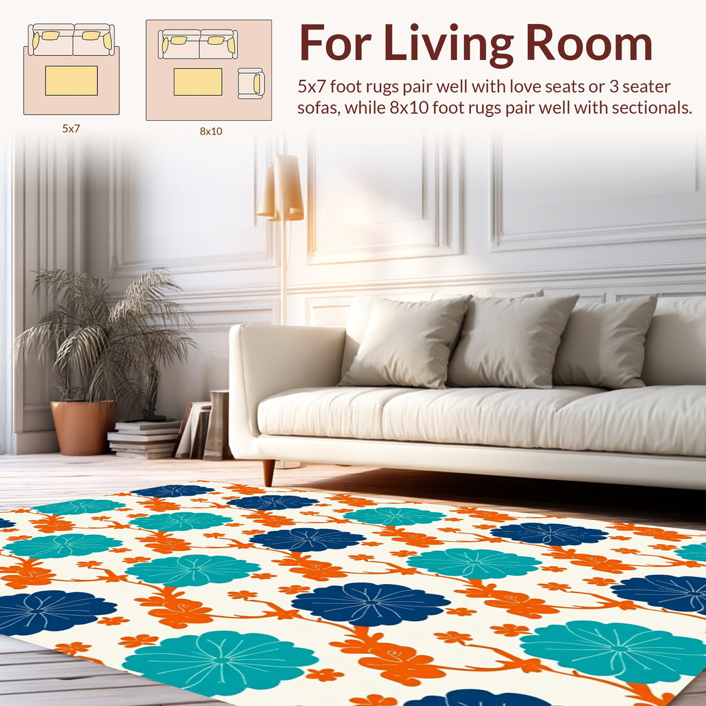 Floral Vine Inspired Contemporary Design Rug