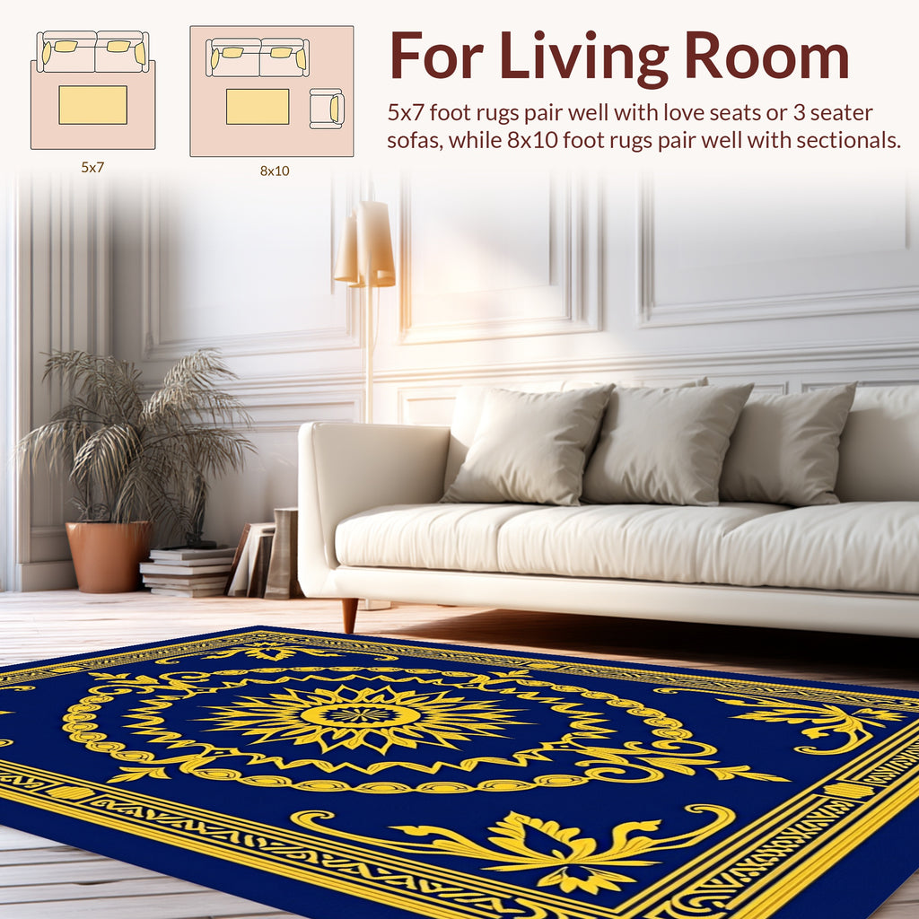 Royal Sun Scroll Pattern Rug