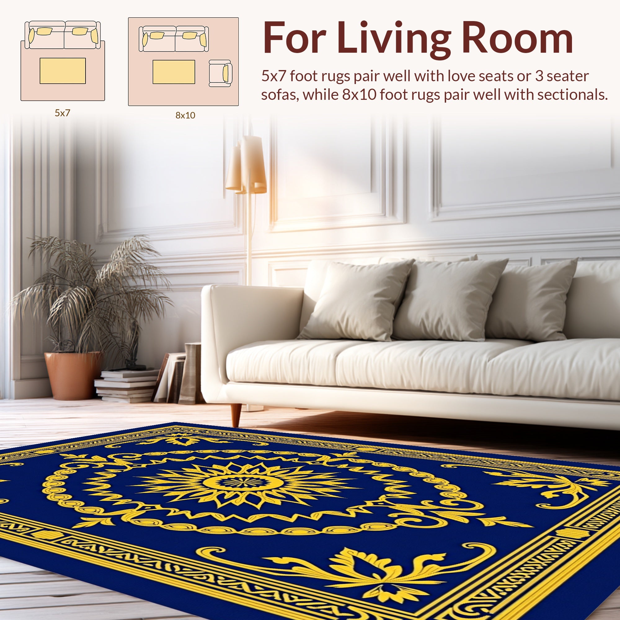 Royal Sun Scroll Pattern Rug