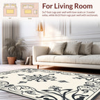 Ornate Floral Scrollwork Motif Rug