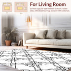 Black White Interlocking Diamond Pattern Rug