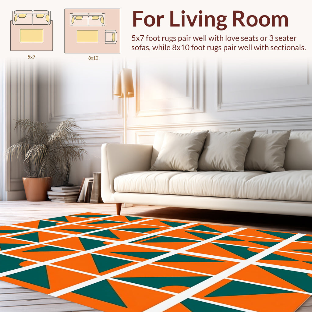 Dynamic Geometric Duo-Tone Pattern Rug