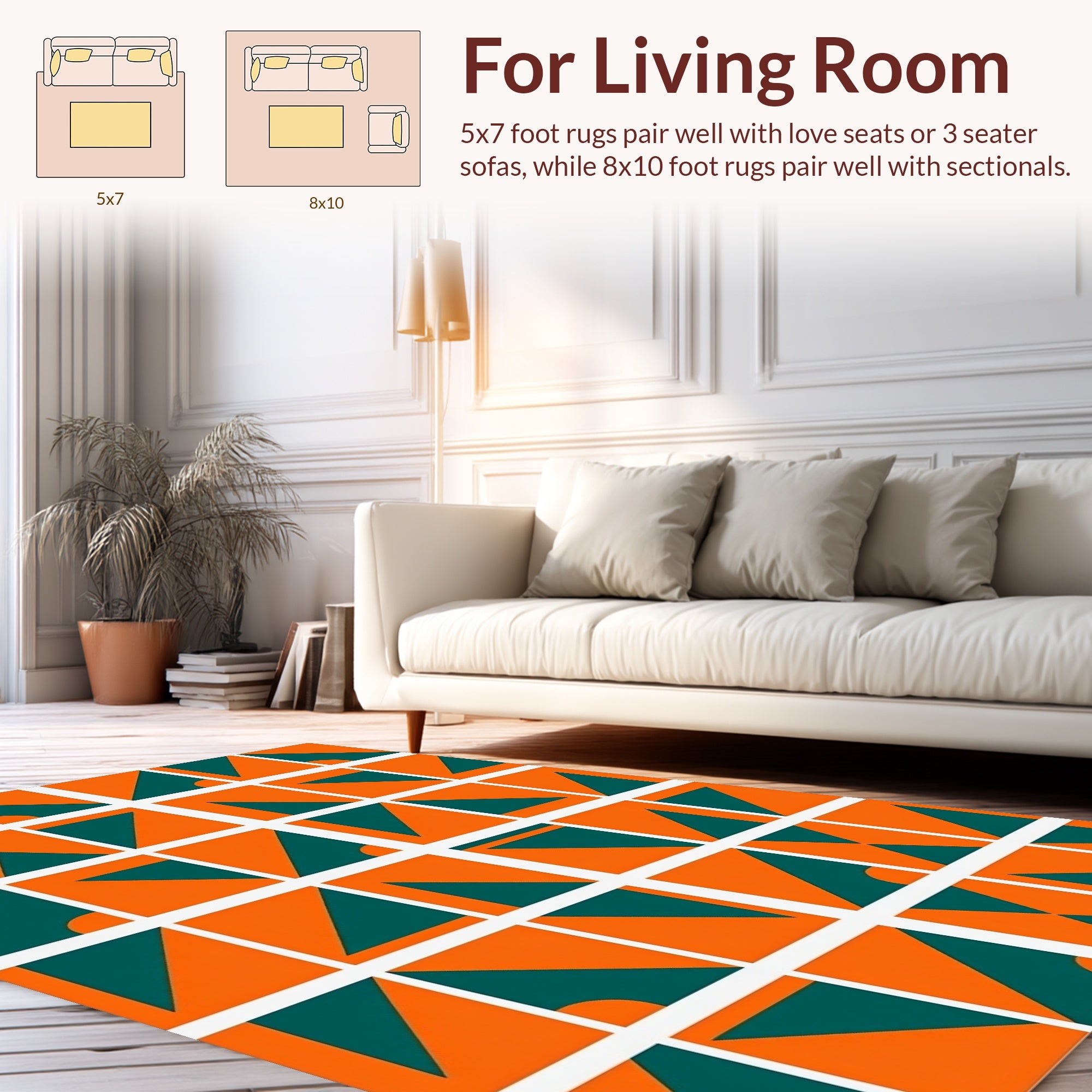 Dynamic Geometric Duo-Tone Pattern Rug