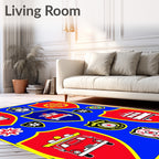 Red Fire Truck Emblem Collection Rug