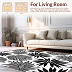 Bold Tropical Leaf Silhouette Pattern Rug