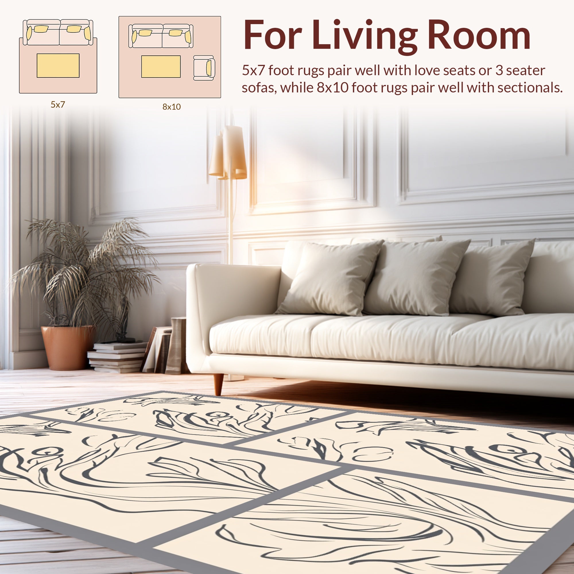 Abstract Organic Line Art Design Rug