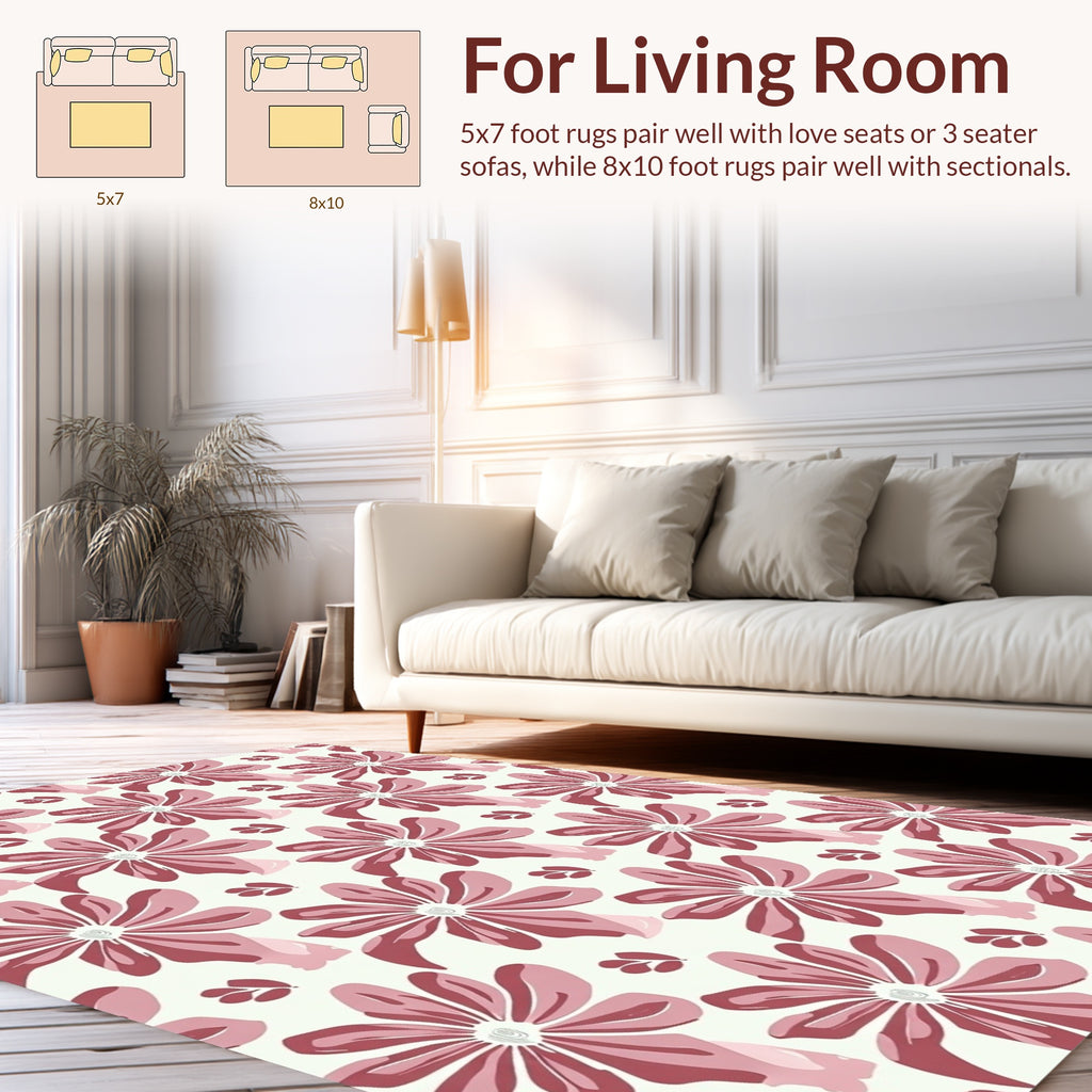 Bold Abstract Petal Botanical Pattern Rug