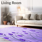 Purple Lavender Field Scrollwork Accent Rug