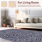 Bold Wavy Swirl Abstract Design Rug