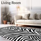 Bold Black White Bold Stripes Rug