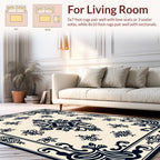 Classic Midnight Bloom Scroll Design Rug